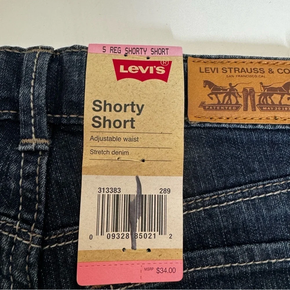 Levi's Shorty Short Girls Stretch Blue Adjustable